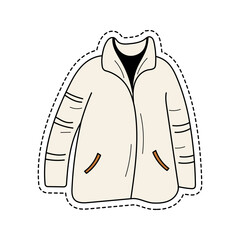 Cozy Hand-Drawn Puffer Jacket for Winter Outdoor Wear © Escata Studio