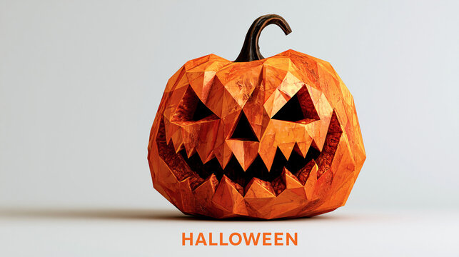 Halloween card,  orange pumpkin