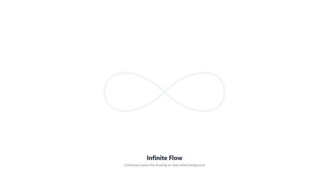 Infinite Flow: Continuous neon line drawing of an infinity symbol on a white background.