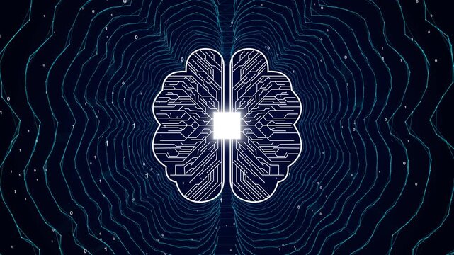 Technology Artificial intelligence brain digital data concept