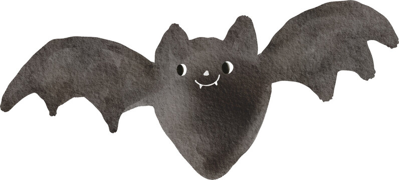 Cute watercolor halloween for kids. Watercolor elements on a white background. 