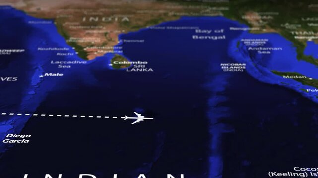 Flight From Nairobi KENYA to Jakarta INDONESIA with flag pins