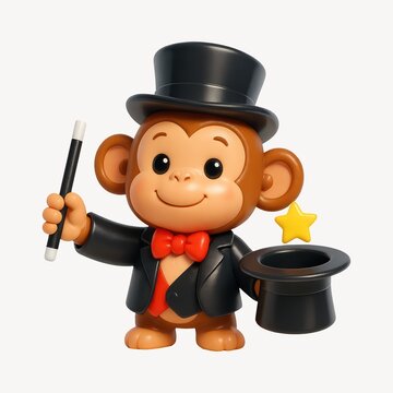 Adorable monkey magician toy
