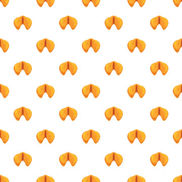 Fortune cookies creating a repeating pattern for a dessert or snack background