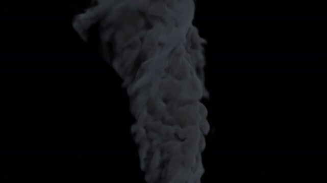 tornado front close massive dark smoke funnel close up view