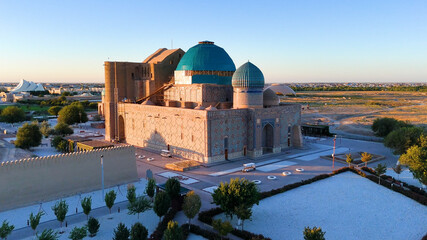 The Mausoleum of Khoja Ahmed Yasawi in Turkestan, Kazakhstan. Drone view © Павел Чигирь