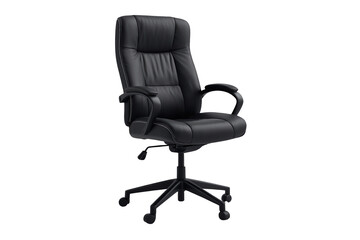 Obraz premium Tall black cushioned office chair