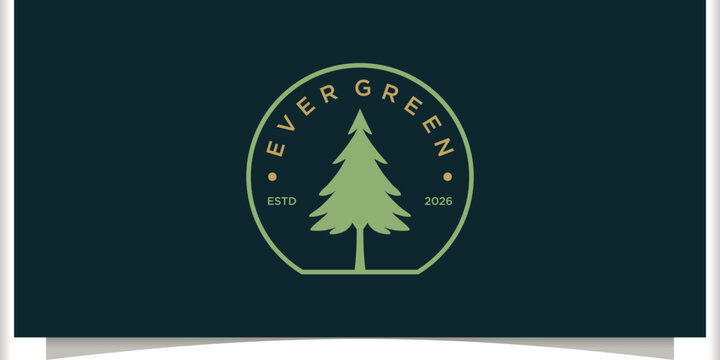 Evergreen tree logo design
