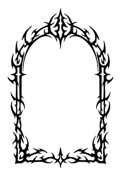 Elegant Thorn Neo Tribal Arch Frame Vector