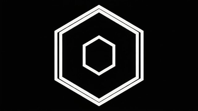White geometric hexagon graphic motion background video footage