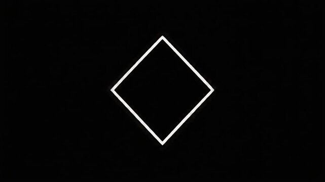 White geometric diamond shapes expanding on black background stock video loop