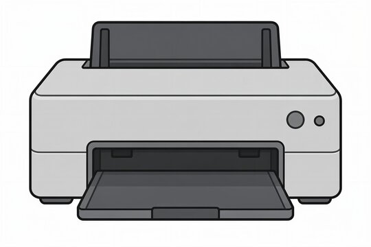 Desktop Printer Flat Vector Illustration Isolated on White Background, Office Electronic Waste Icon