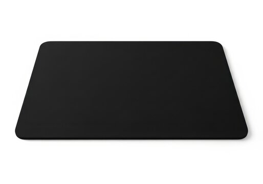 Blank black rectangle mouse pad on white background