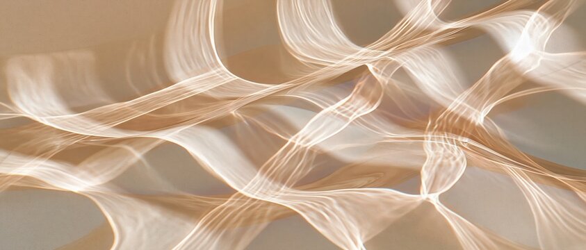 Abstract pale light waves with soft flowing motion and warm beige tones