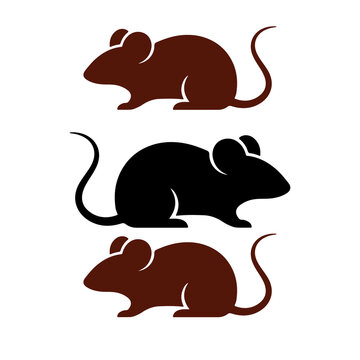 Black mouse silhouette against a transparent checkered background
