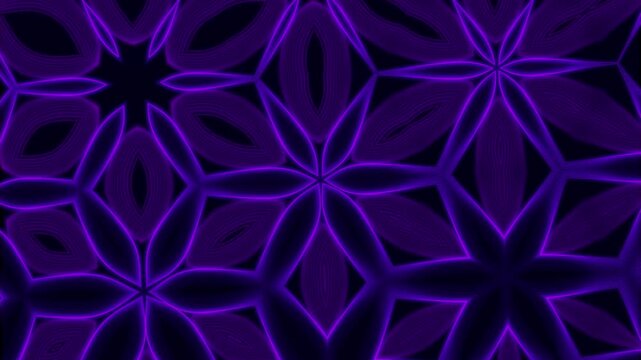 Neon purple shapes animation drifts across pitch black visual space. Futuristic geometric vector elements float in these purple shapes. Modern ambient cyber motion animates the neon purple shapes.