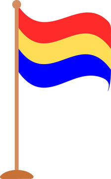 flag with a pole isolated