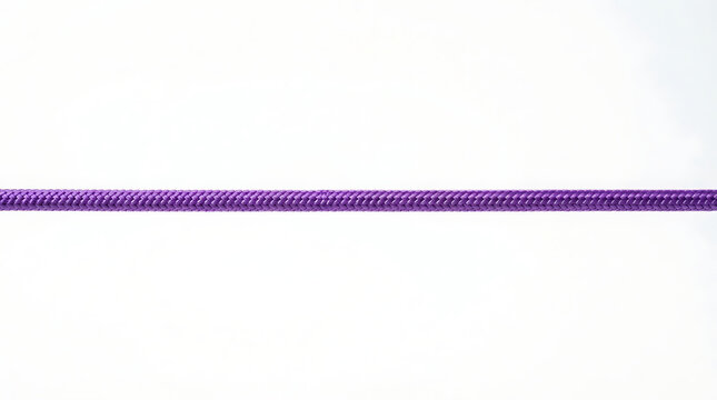 Purple Nylon Cord Stretched Horizontally Isolated on Transparent Background