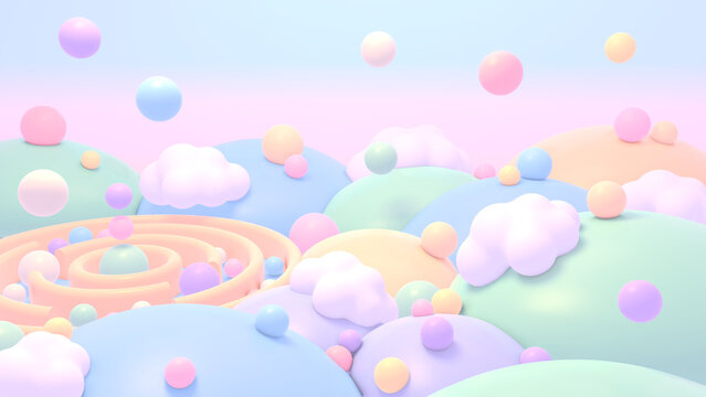 3D render of colorful ball playground.