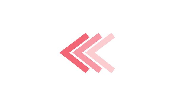 Red chevron arrow rotates clockwise on a black perforated background