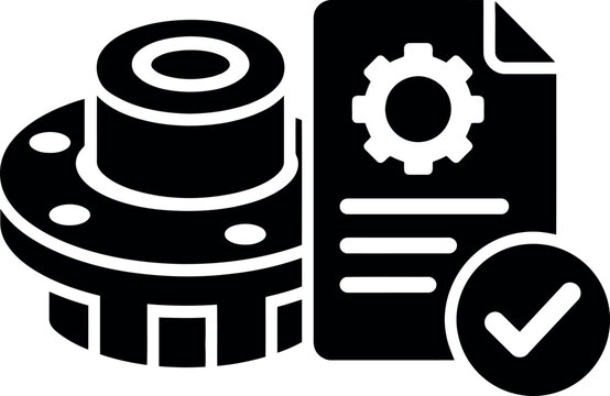Industrial equipment specification and maintenance approval icon