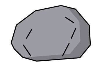 Large gray stone or rock isolated on a white background. © tanakashi