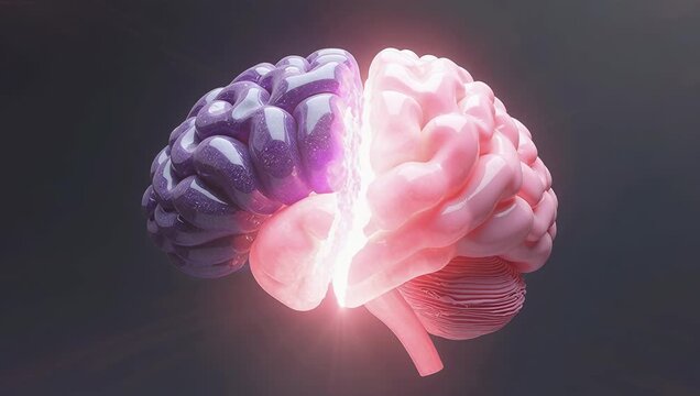 Dynamic Split of a Colorful Brain Model Showcasing Neural Connections