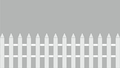 Obraz premium Seamless White Picket Fence Pattern on Gray Background Vector Illustration