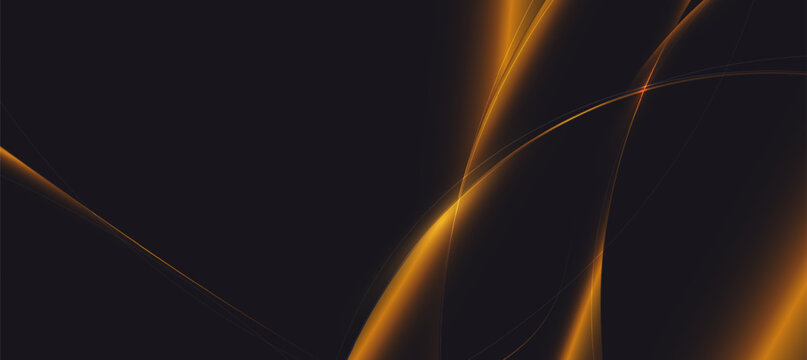 Luxury Golden Black Curved Abstract Banners