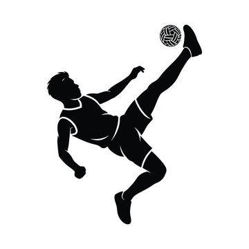 Male athlete performing an acrobatic bicycle kick in sepak takraw or similar sport.