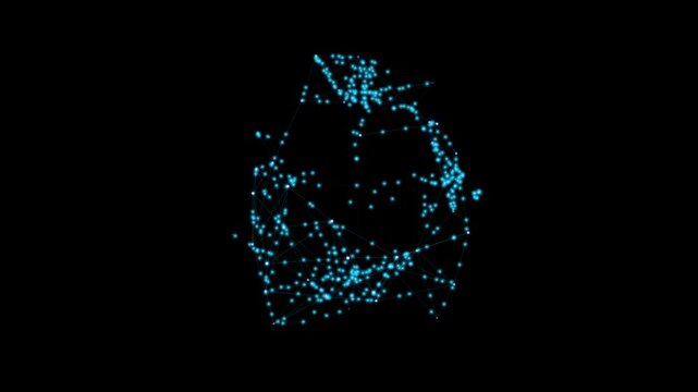 Abstract blue plexus network geometric connected dots and lines