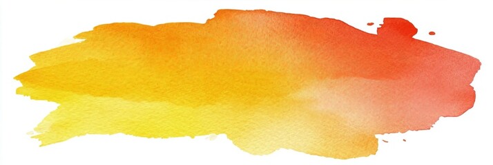 Fototapeta premium Abstract Orange and Golden Watercolor Paint Texture Isolated on a White Background Autumn Design