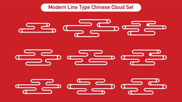 Chinese cloud set china japanese korean asian traditional illustrations calligraphy decorations element vector design for background and wallpaper 20