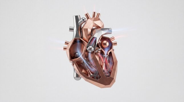 Mechanical Artificial Heart Cross Section Concept 3D Render
