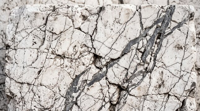 Natural White Marble Stone Texture with Cracks