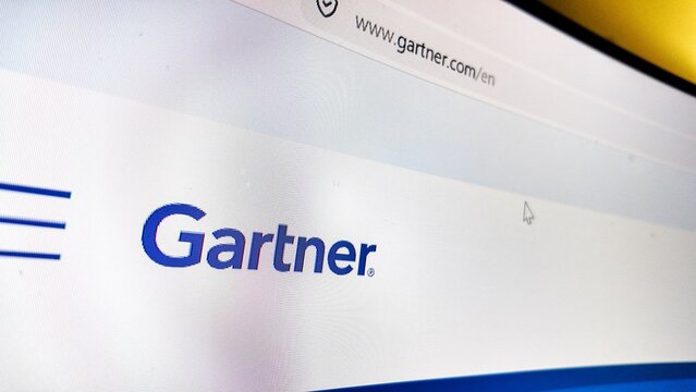 .a computer screen with gartner website displayed.....Gartner provides actionable insights, guidance, and tools that enable faster, smarter decisions