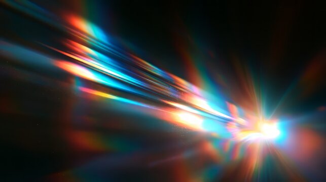 Retro colorful light leak overlay with vintage film grain, noisy distressed texture, soft flare and old film projector effect on black background for cinematic photography and creative design