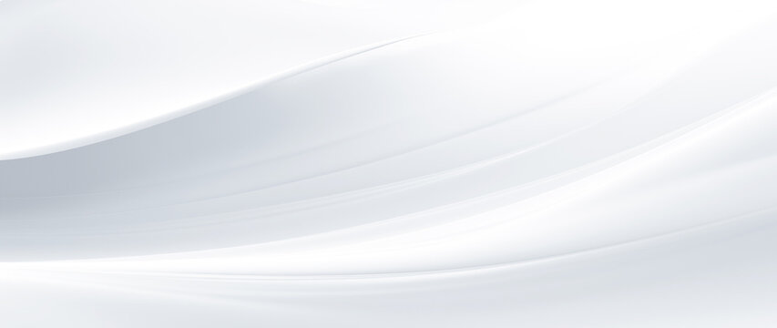 Abstract white background with elegant flowing 3d waves and soft gray shadows