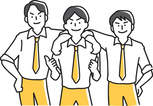 仲の良い3人の若手男性社員