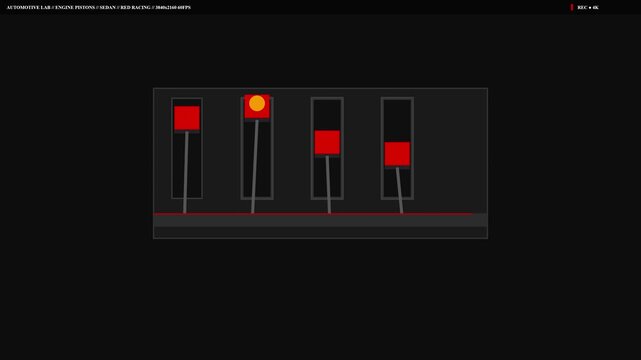 Four cylinder automotive engine piston animation showing internal combustion cycle with firing order mechanism