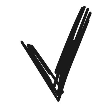 Hand drawn Sketch Checkmark Cross.