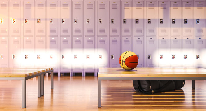 3d Basketball in locker room