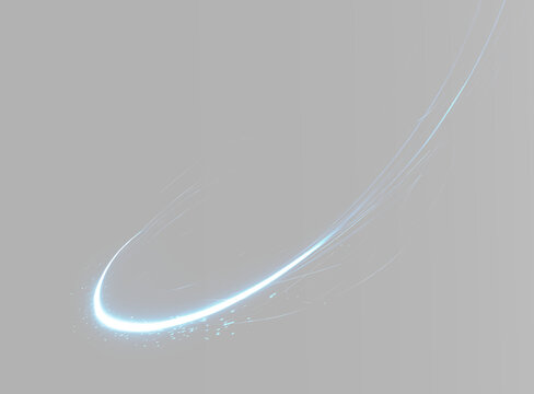 Futuristic blue orbit made of bright circular streaks and fine flowing lines in motion png