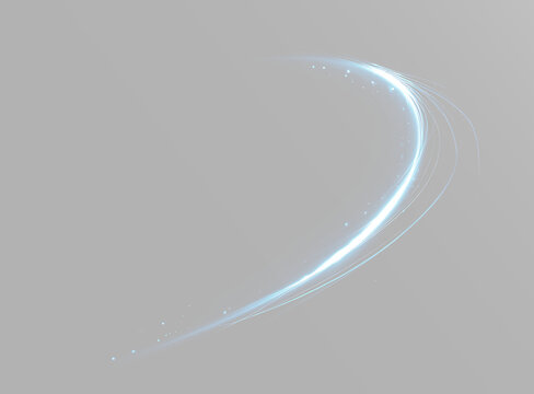 Futuristic blue orbit made of bright circular streaks and fine flowing lines in motion png