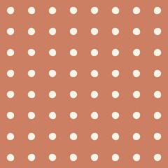 Simple polka dot pattern with a warm terracotta background and cream circles © Syaima Levantine