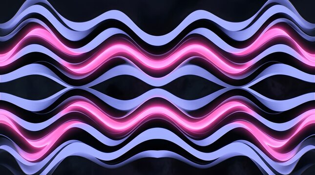 Abstract wave pattern with neon pink and lavender hues creates a dynamic backdrop