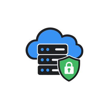 Secure Cloud Server Data Protection Icon