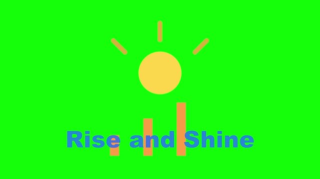 Animated rise and shine sun graphic with motion bar elements