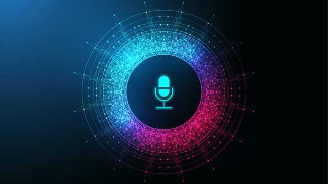 Voice assistant concept. Vector sound wave. Voice and sound recognition equalizer wave flow background. Personal assistant and voice recognition concept gradient vector illustration.