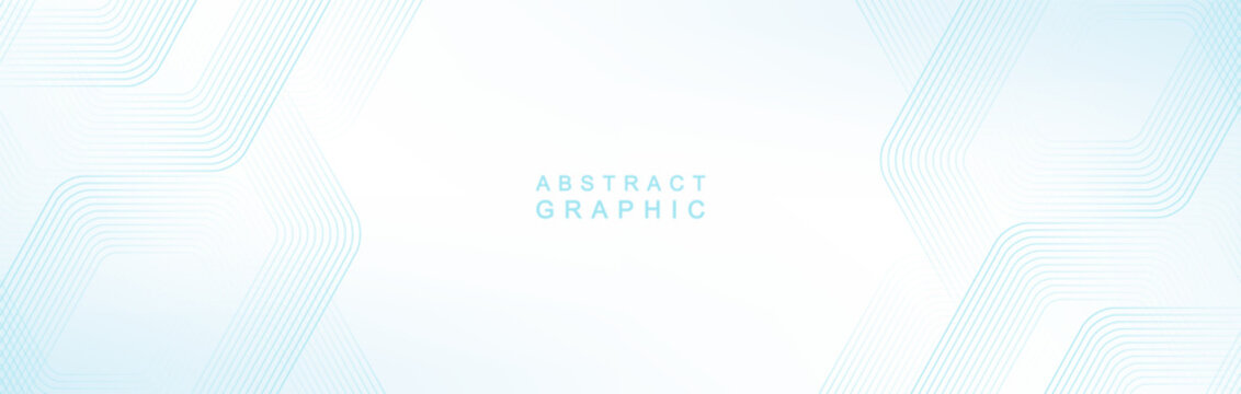 Digital hexagonal blue abstract background. Digital futuristic technology concept with hexagons. Geometric stripe line art design for poster, brochure, cover, banner, website, header.
